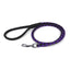 Soft Leather Dual-Color Braided Round Lead Black Purple 1 4" Dog Leashes Dogline