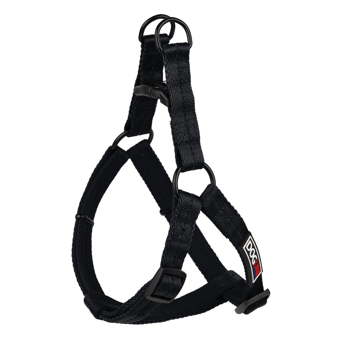 Nylon Flat Step-In Dog Harness Black 8" Dog Harnesses Dogline