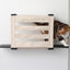 Cat Cubby for Wall - Covered Cat Bed Onyx Bamboo Slotted Catastrophic Creations