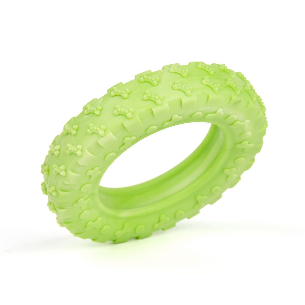 Rubber Tire Toy 4" Green Dog Toys Dogline