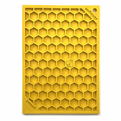 Honeycomb Dog Lick Mat | eMat Enrichment Toy for Anxiety Relief | SodaPup Honeycomb E-Mat - small yellow EMAT SodaPup/True Dogs, LLC