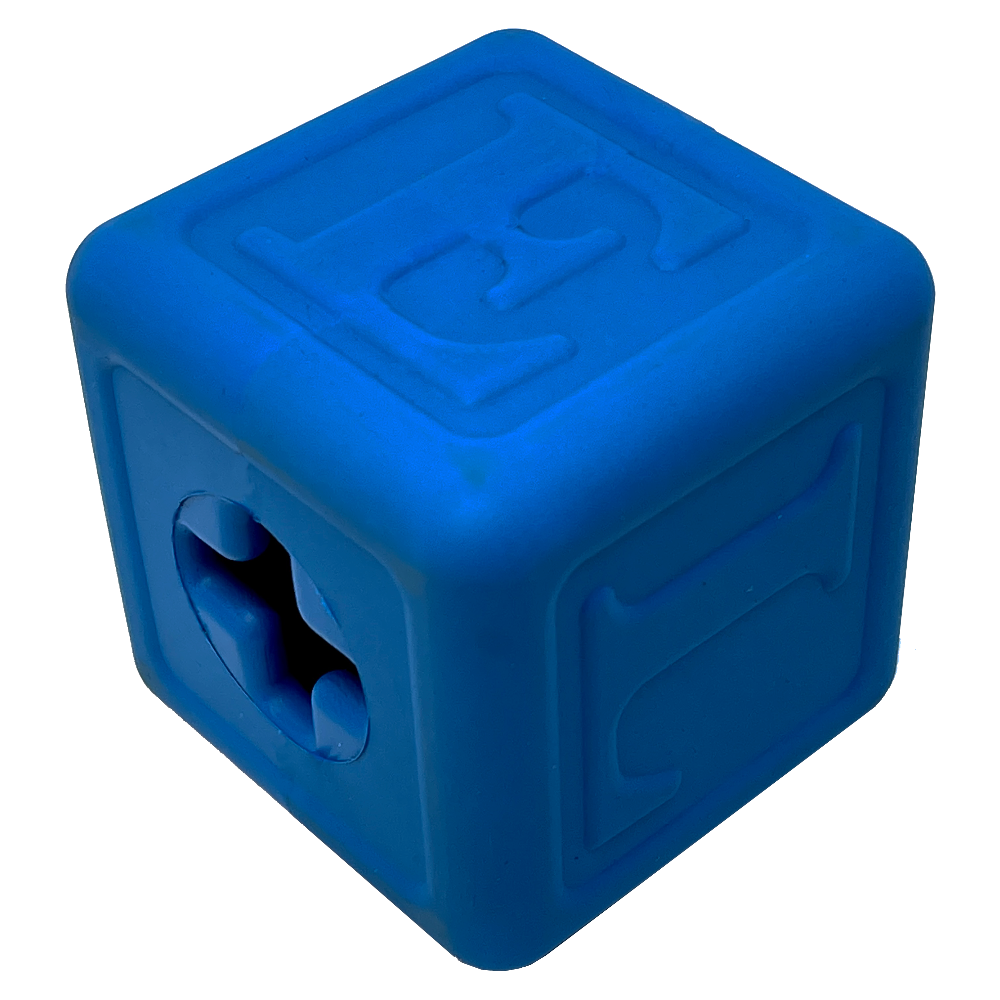 Love Cube eDispenser - Durable Rubber Chew Toy & Treat Dispenser | USA Made Love Cube - Blue Rubber Dog Toys SodaPup/True Dogs, LLC