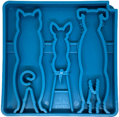 Waiting Dogs eTray - Shallow Slow Feeder Bowl & Lick Mat for Dogs | USA Made Waiting Dogs eTray- blue ETRAY SodaPup/True Dogs, LLC
