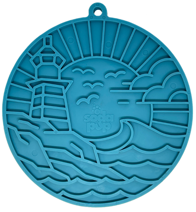 Lighthouse Dog Lick Mat with Suction Cups | eMat Enrichment Toy | USA Made Lighthouse - Sea Foam Blue EMAT SodaPup/True Dogs, LLC