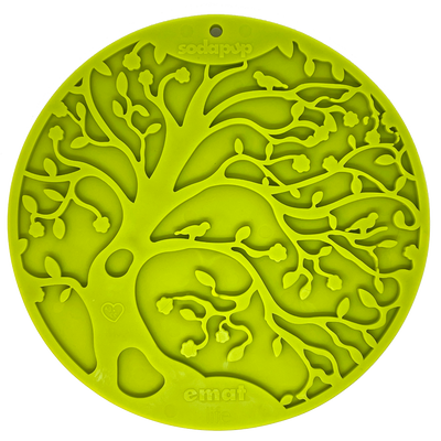 Tree of Life Design eMat Enrichment Lick Mat With Suction CupsTree of Life Dog Lick Mat with Suction Cups | eMat Enrichment Toy | USA Made Green Tree of Life E-Mat EMAT SodaPup/True Dogs, LLC