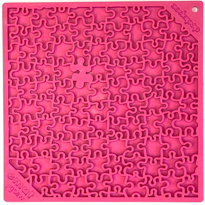 Jigsaw Puzzle Dog Lick Mat | eMat Enrichment Toy for Anxiety Relief | USA Made Jigsaw Puzzle E-mat - Pink EMAT SodaPup/True Dogs, LLC