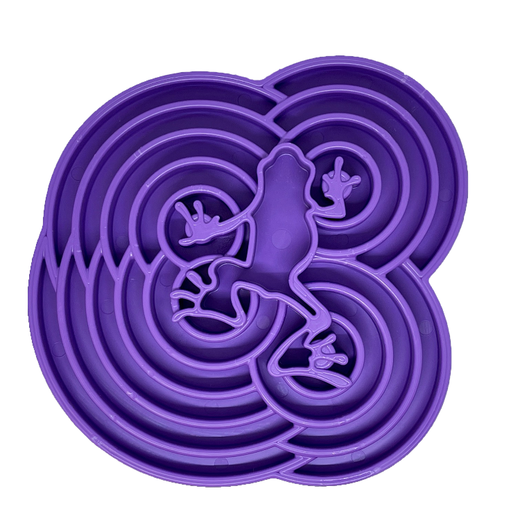 Water Frog eTray - Shallow Slow Feeder Dog Bowl for Enrichment | USA Made Purple Water Frog etray ETRAY SodaPup/True Dogs, LLC