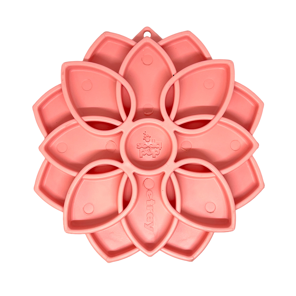 Mandala Softie eTray Shallow Slow Feeder with Suction Cups | USA Made Pastel Pink Mandala Softie ETRAY SodaPup/True Dogs, LLC