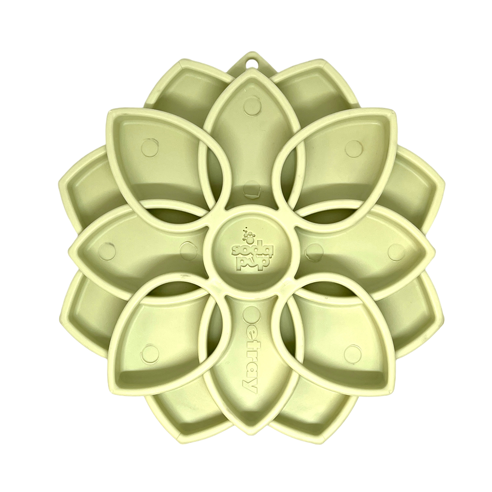 Mandala Softie eTray Shallow Slow Feeder with Suction Cups | USA Made Pastel Green Mandala Softie ETRAY SodaPup/True Dogs, LLC