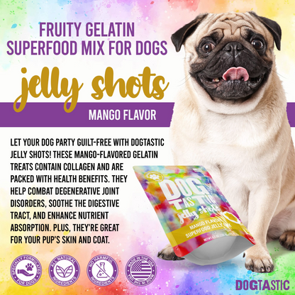 Dogtastic Jelly Shots Gelatin Mix for Dogs Cranberry Flavor