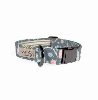 Juniper Sage Mod Fall Floral Buckle & Martingale Dog Collar Dog Collars Nauti-dog Handmade