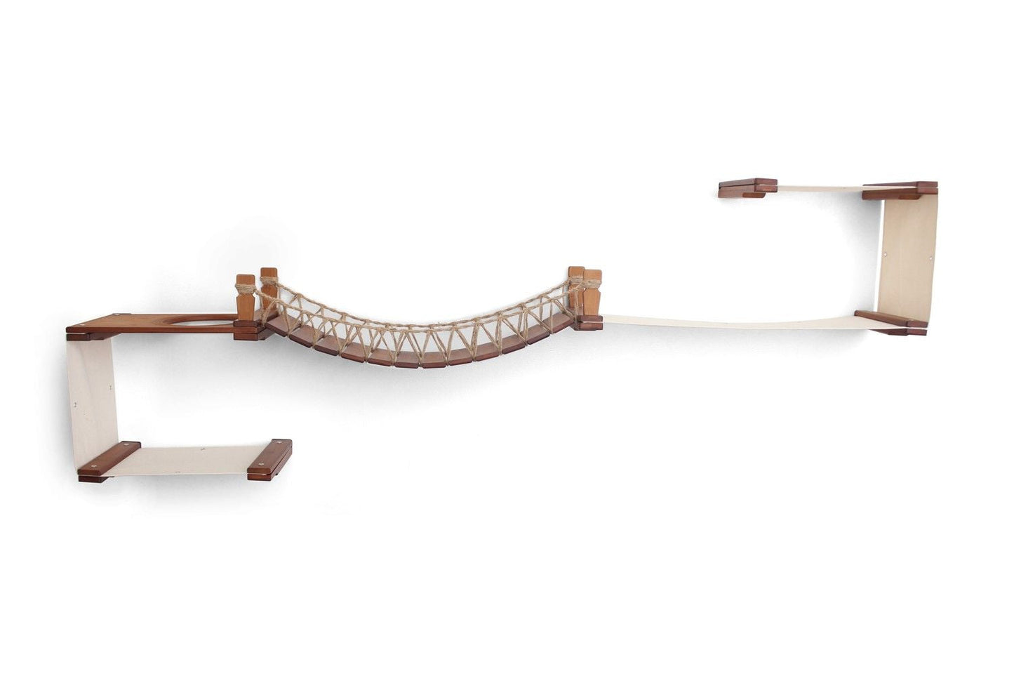 The Canyon - Our Best Cat Tree for Multiple Cats English Chestnut Bamboo Natural Canvas Cat Condo Catastrophic Creations