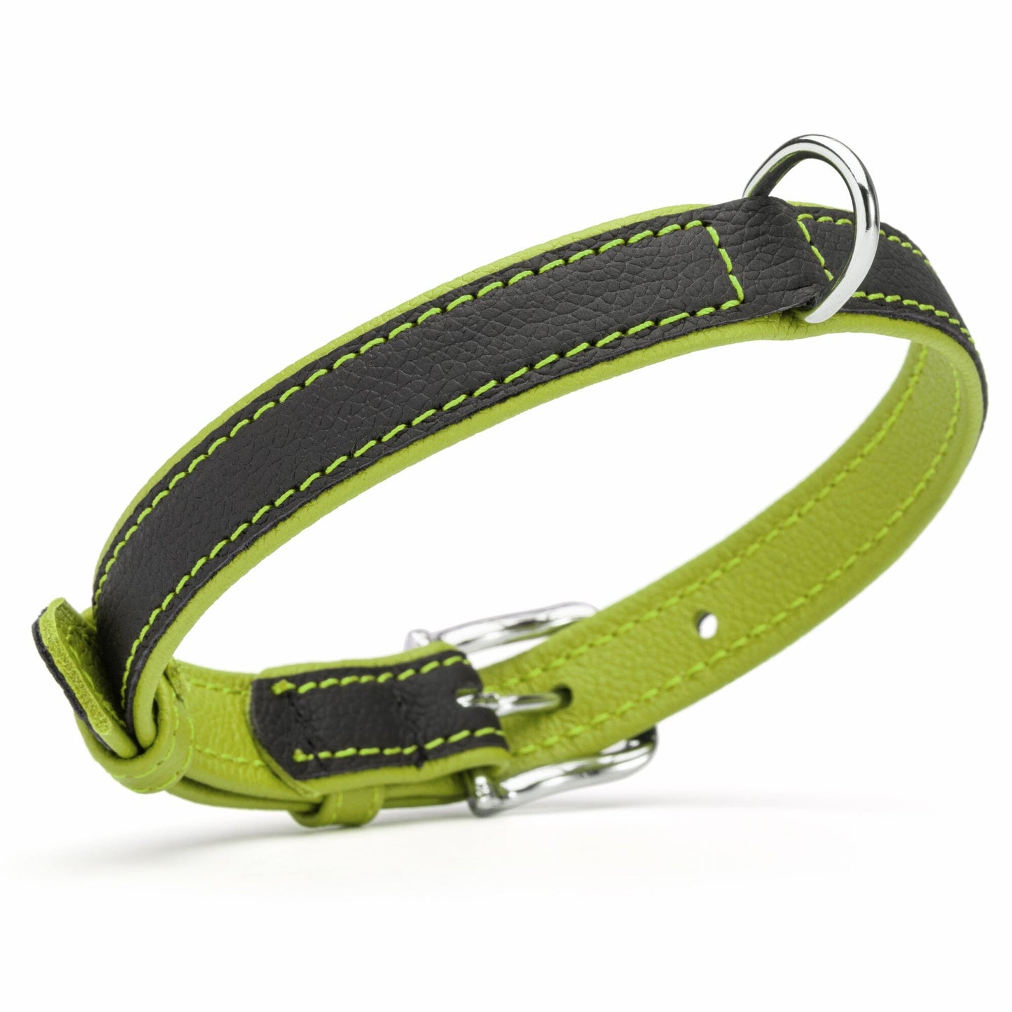Soft Leather Dual-Color Flat Dog Collar Dog Collar Dogline