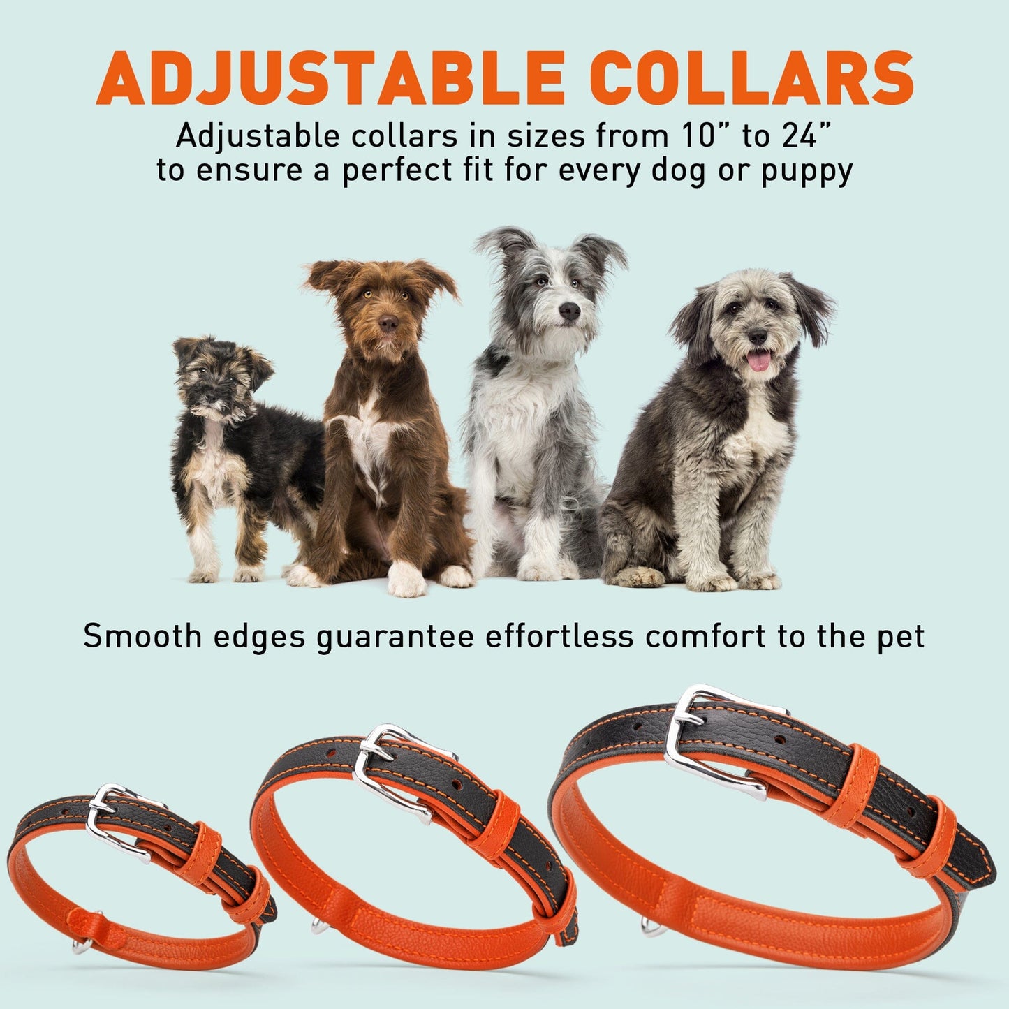 Soft Leather Dual-Color Flat Dog Collar Dog Collar Dogline