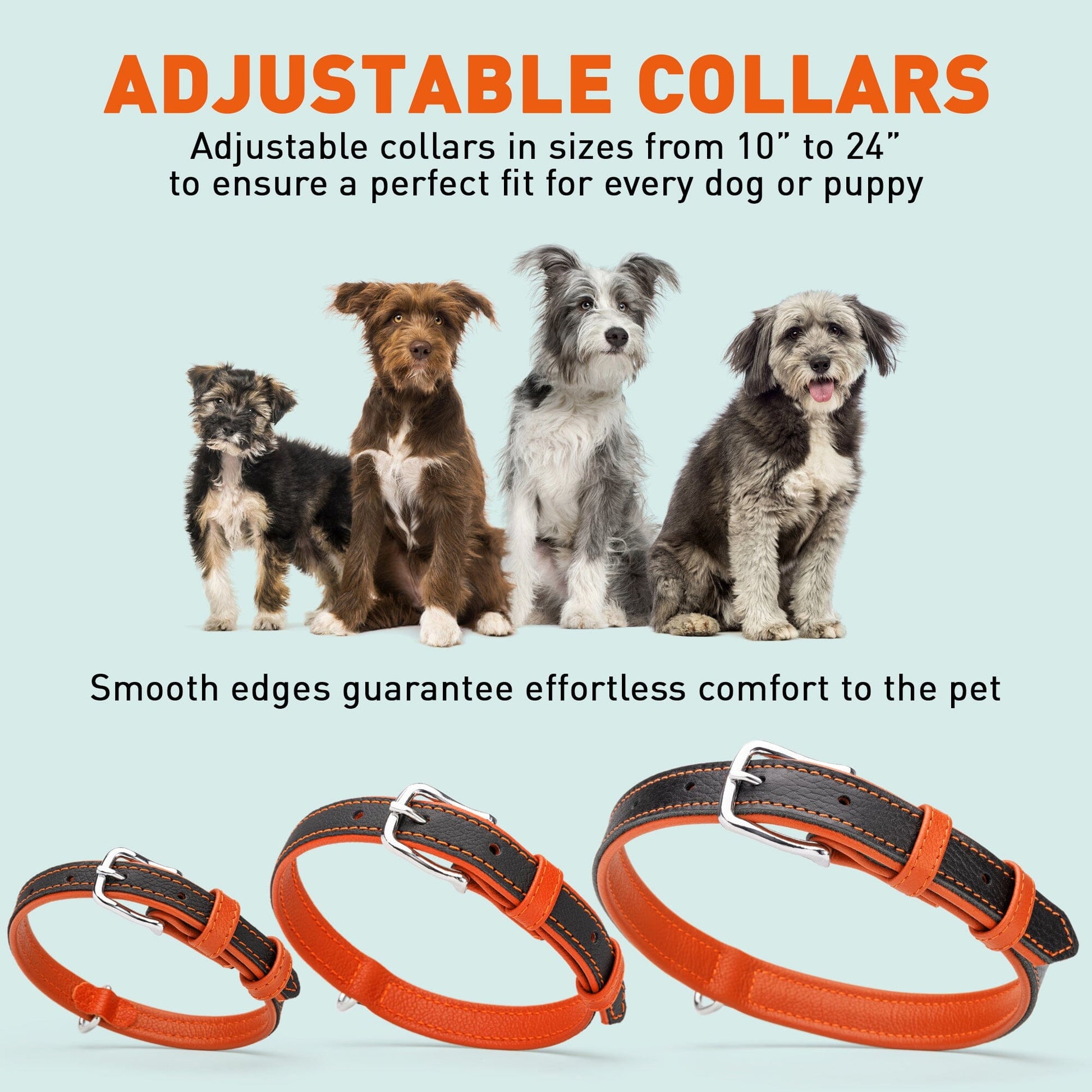 Soft Leather Dual-Color Flat Dog Collar Dog Collar Dogline