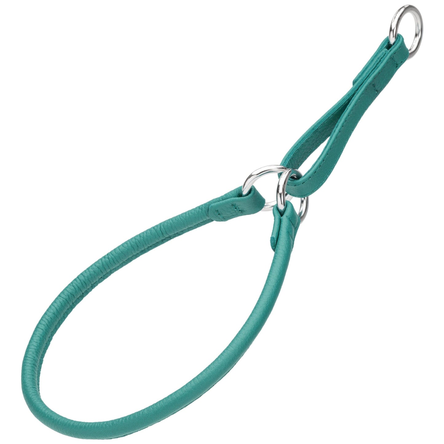 Soft Leather Round Martingale Collar Teal Dog Collars Dogline