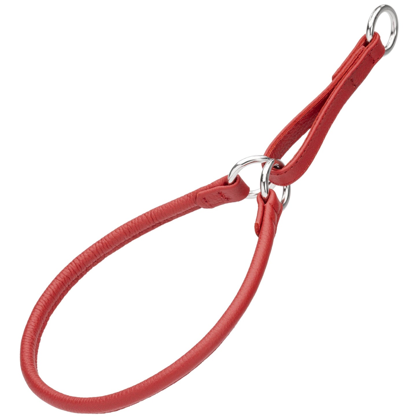 Soft Leather Round Martingale Collar Red Dog Collars Dogline