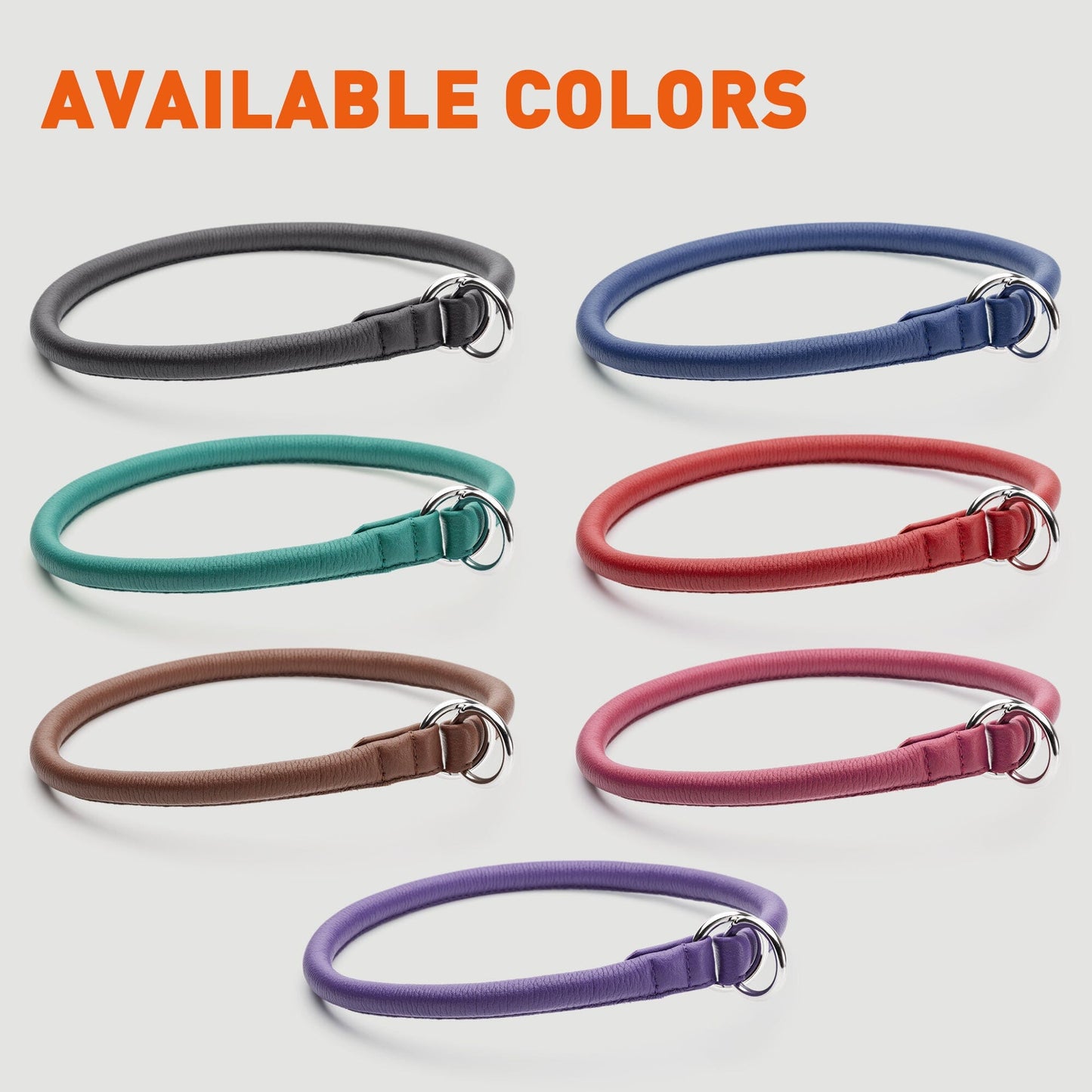 Soft Leather Round Slip Collar Dog Collars Dogline