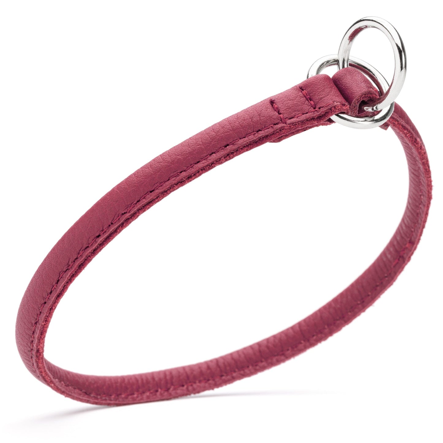 Soft Leather Round Slip Collar Pink 1 4" Dog Collars Dogline