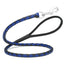Soft Leather Dual-Color Braided Round Lead Black Royal Blue 3 8" Dog Leashes Dogline