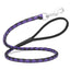 Soft Leather Dual-Color Braided Round Lead Black Purple 3 8" Dog Leashes Dogline