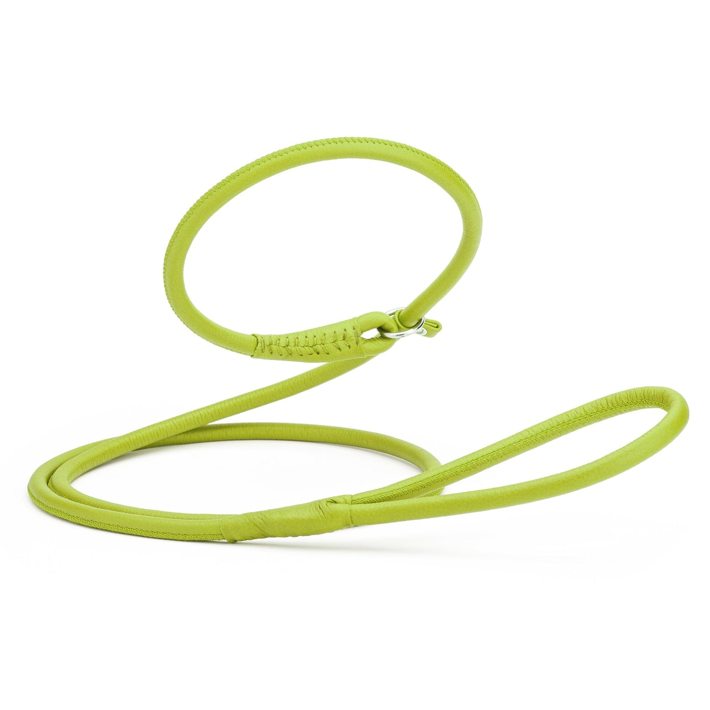 Soft Leather Round Slip Lead for Dogs Lime Green 6' 3 8" Dog Leashes Dogline