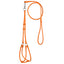 Soft Leather Round Step-In Dog Harness + Round Dog Lead Orange 1 4" Dog Harnesses Dogline