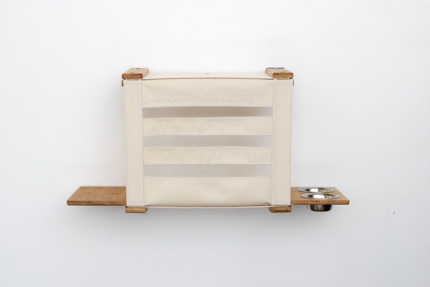 Deluxe Cat Cubby Bed Natural Bamboo Slotted Feeder Catastrophic Creations