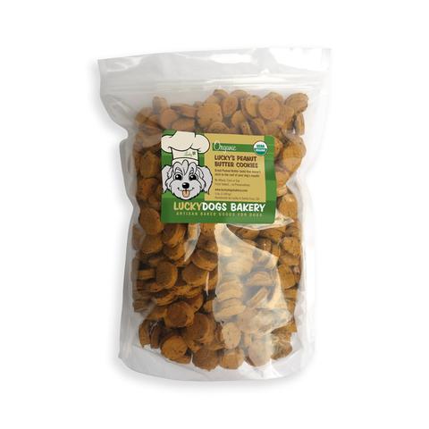 Lucky's Organic Peanut Butter Cookies 5lb (500 treats) Dog Treats Happy Dog Food