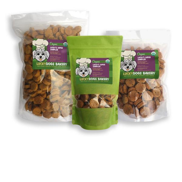 Lucky's Organic Super Sampler Dog Treats Happy Dog Food