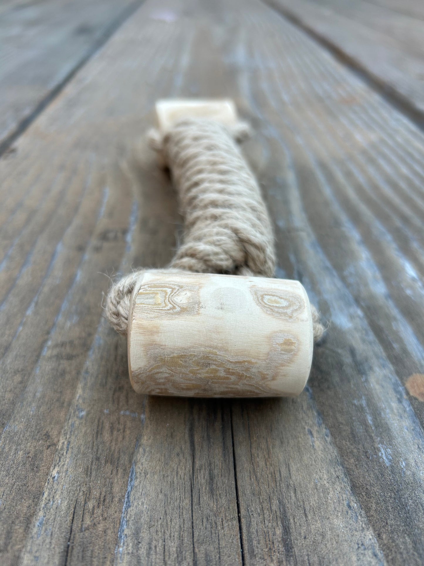 hemp rope + coffee wood toy hemp rope dog pull toys rōmng