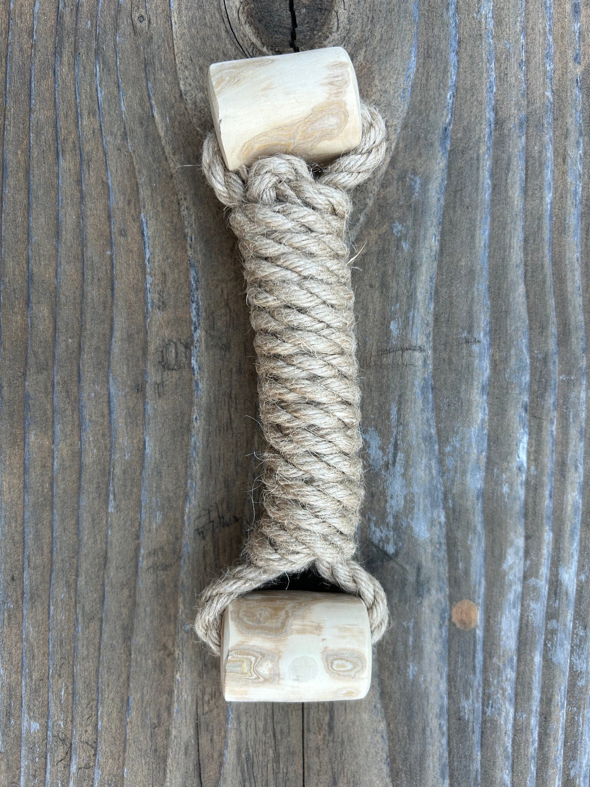 hemp rope + coffee wood toy hemp rope dog pull toys rōmng