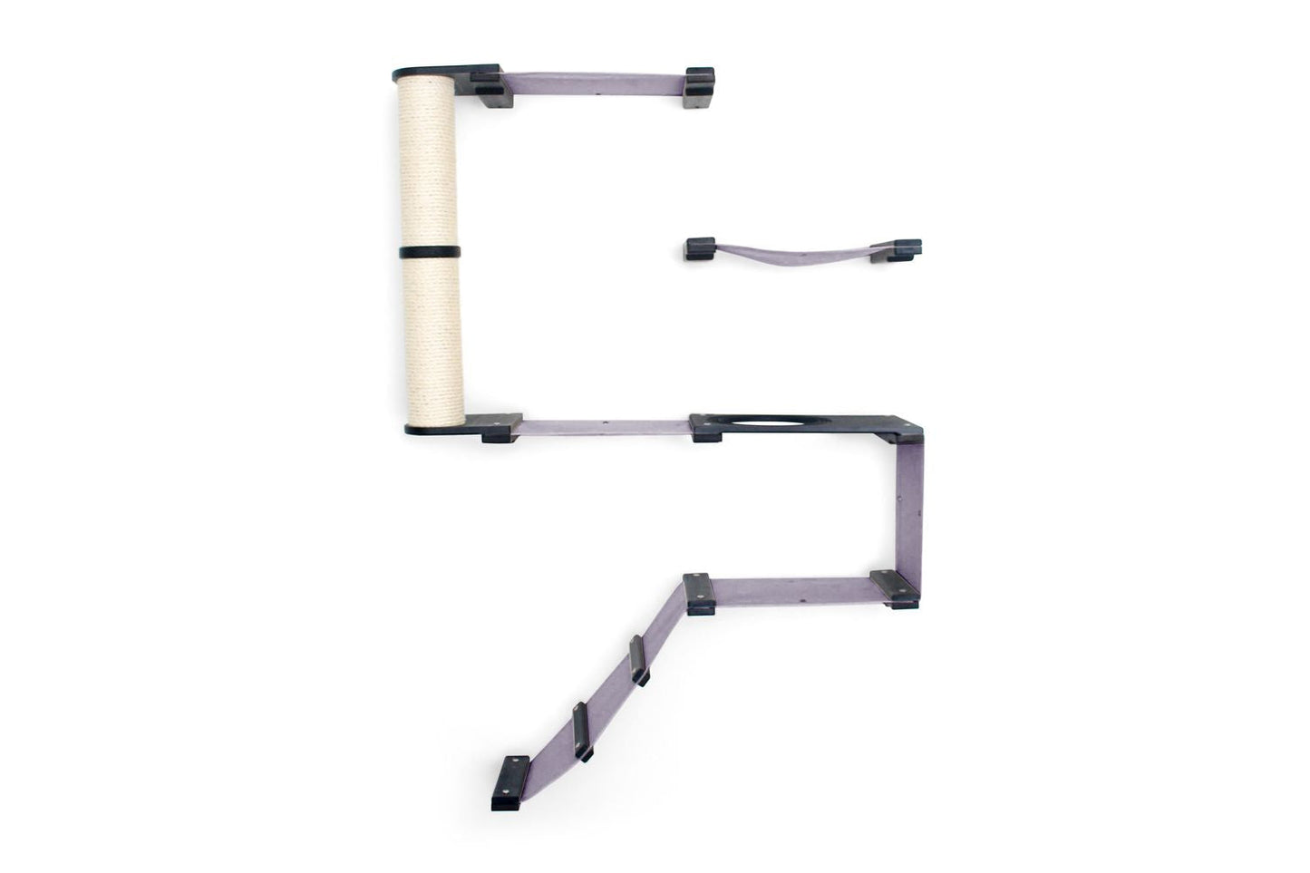 The Deluxe Cat Fort - Modern Cat Condo Onyx Bamboo Charcoal Gray Canvas Pole Cat Condo Catastrophic Creations