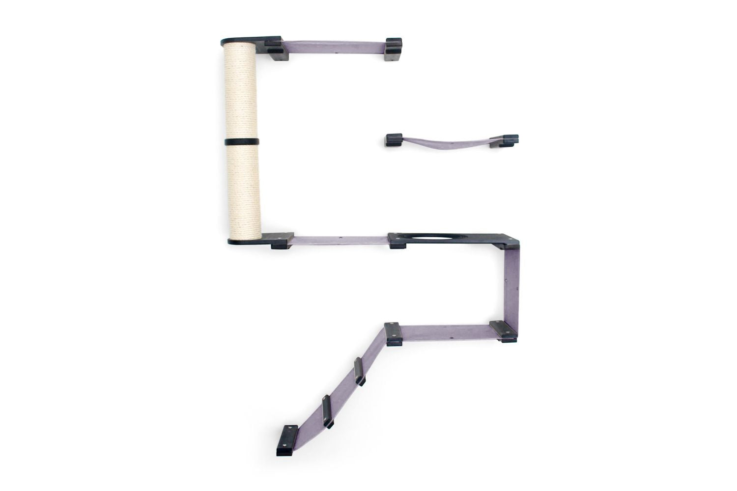 The Deluxe Cat Fort - Modern Cat Condo Onyx Bamboo Charcoal Gray Canvas Pole Cat Condo Catastrophic Creations