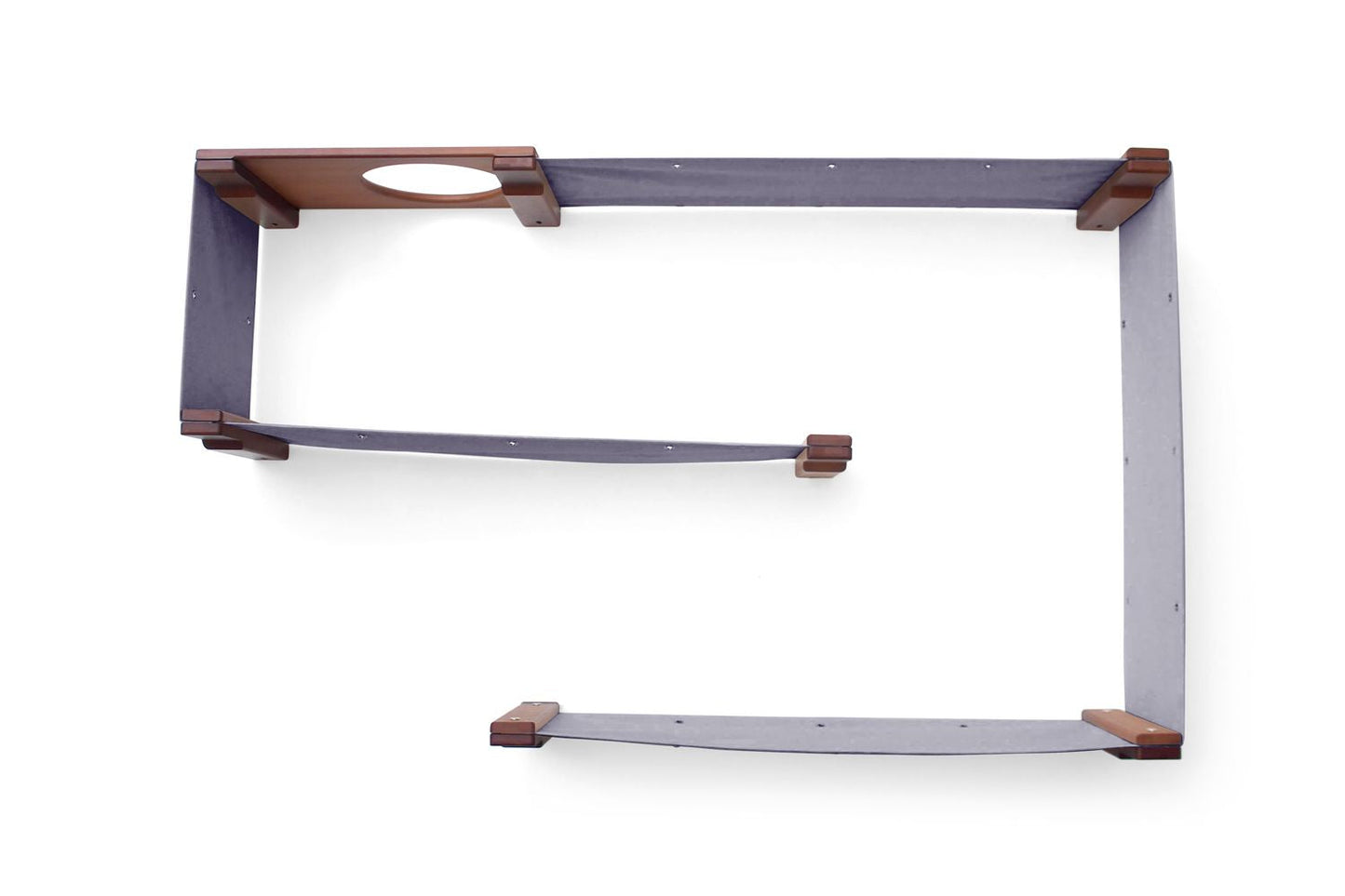 Cat Maze Wall - 3 Tier Cat Tree English Chestnut Bamboo Charcoal Gray Canvas None Cat Condo Catastrophic Creations