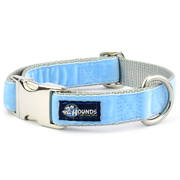 Light Blue Velvet Essential Martingale Dog Collar Martingale Dog Collar 2 Hounds Design