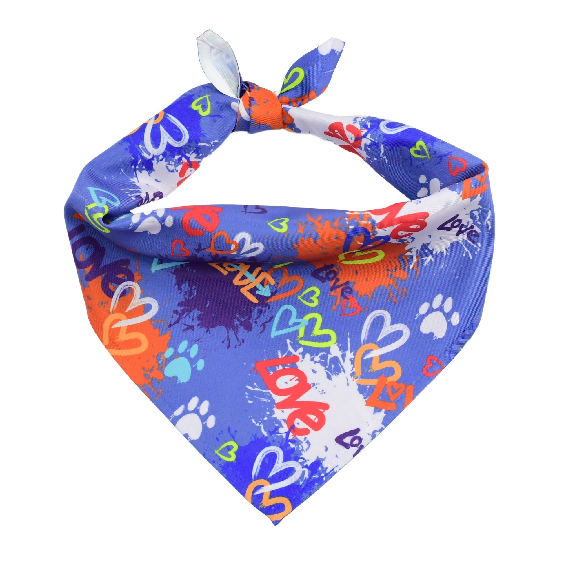 Love Graffiti Blue Dog Bandana 2 Hounds Design
