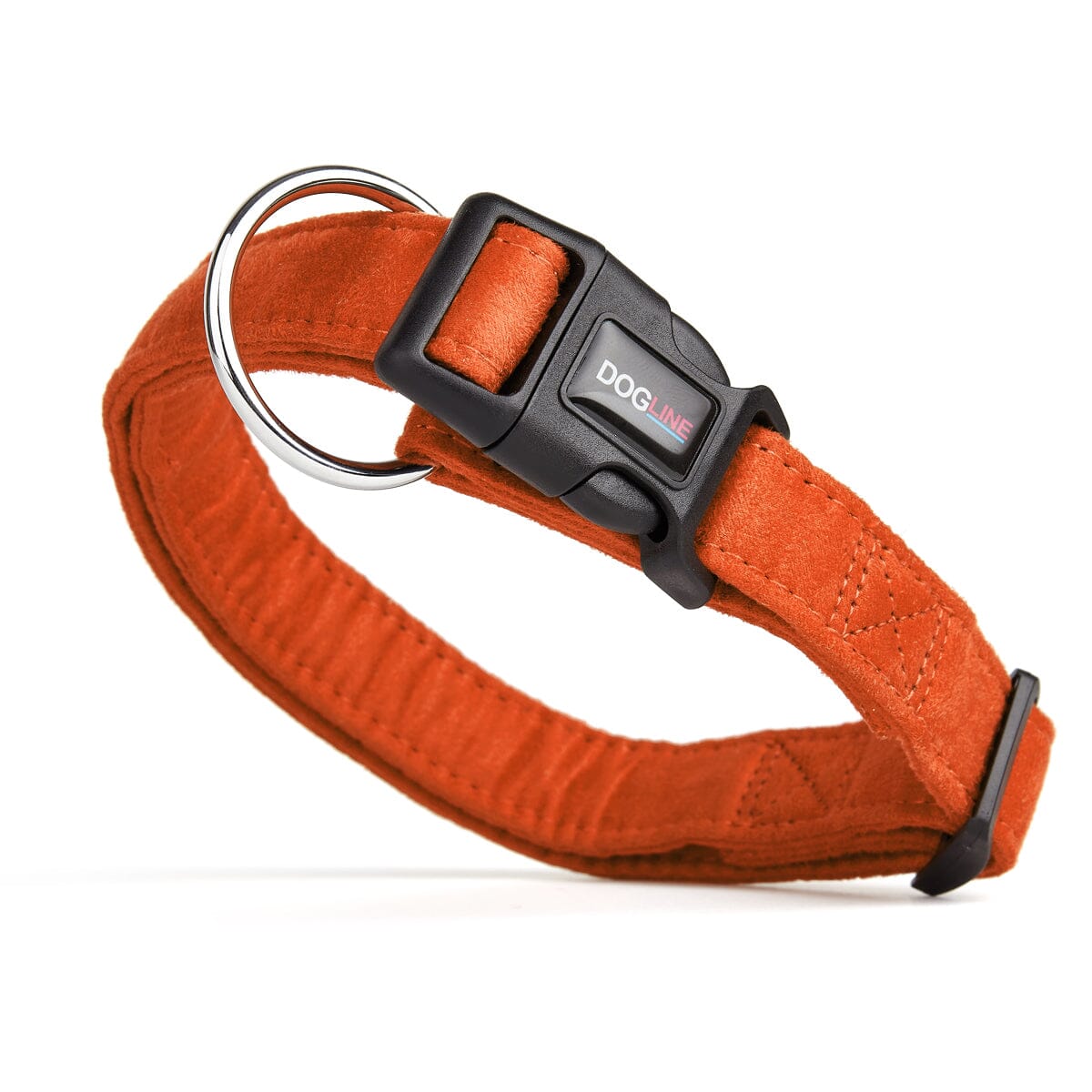 Comfort Microfiber Flat Dog Collar Orange Dog Collar Dogline