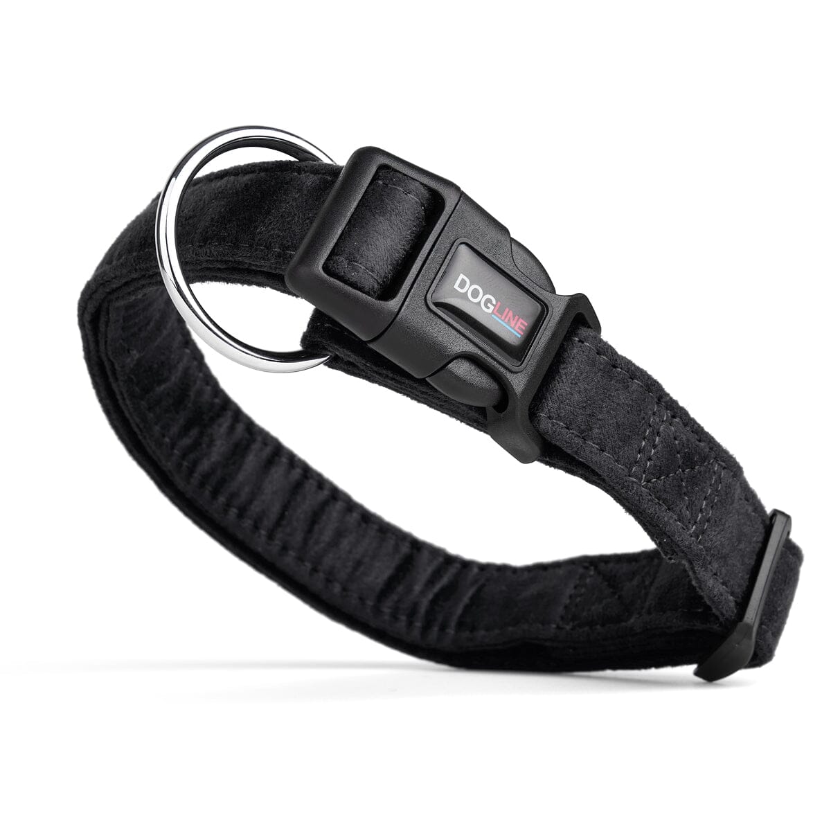Comfort Microfiber Flat Dog Collar Black Dog Collar Dogline