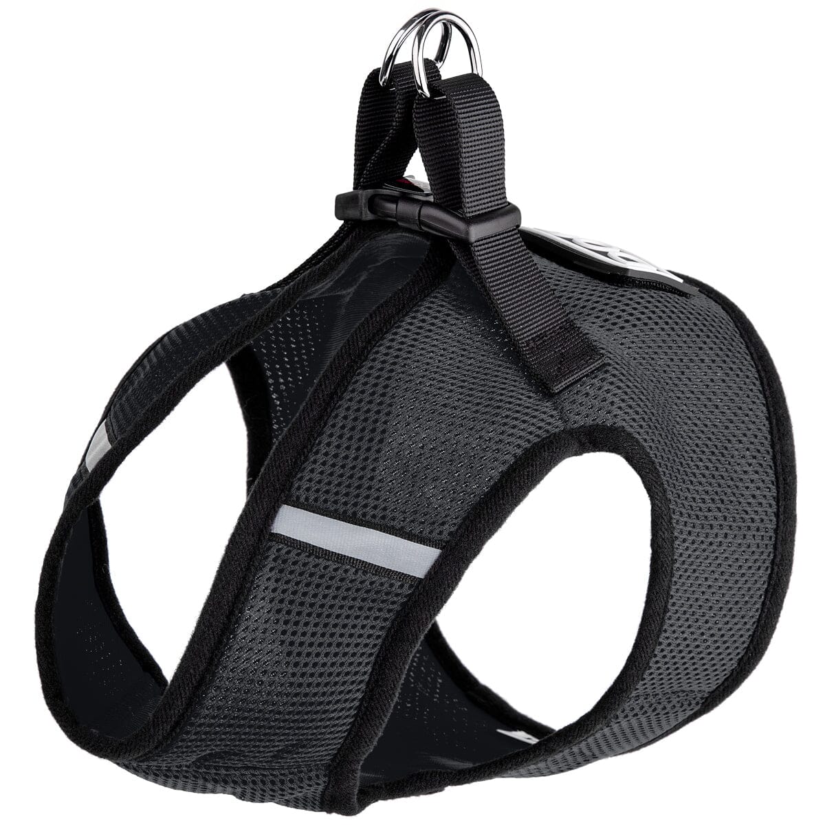 Boston Mesh Dog Harness + Built-in Hook & Loop Fastener Black Dog Harnesses Dogline