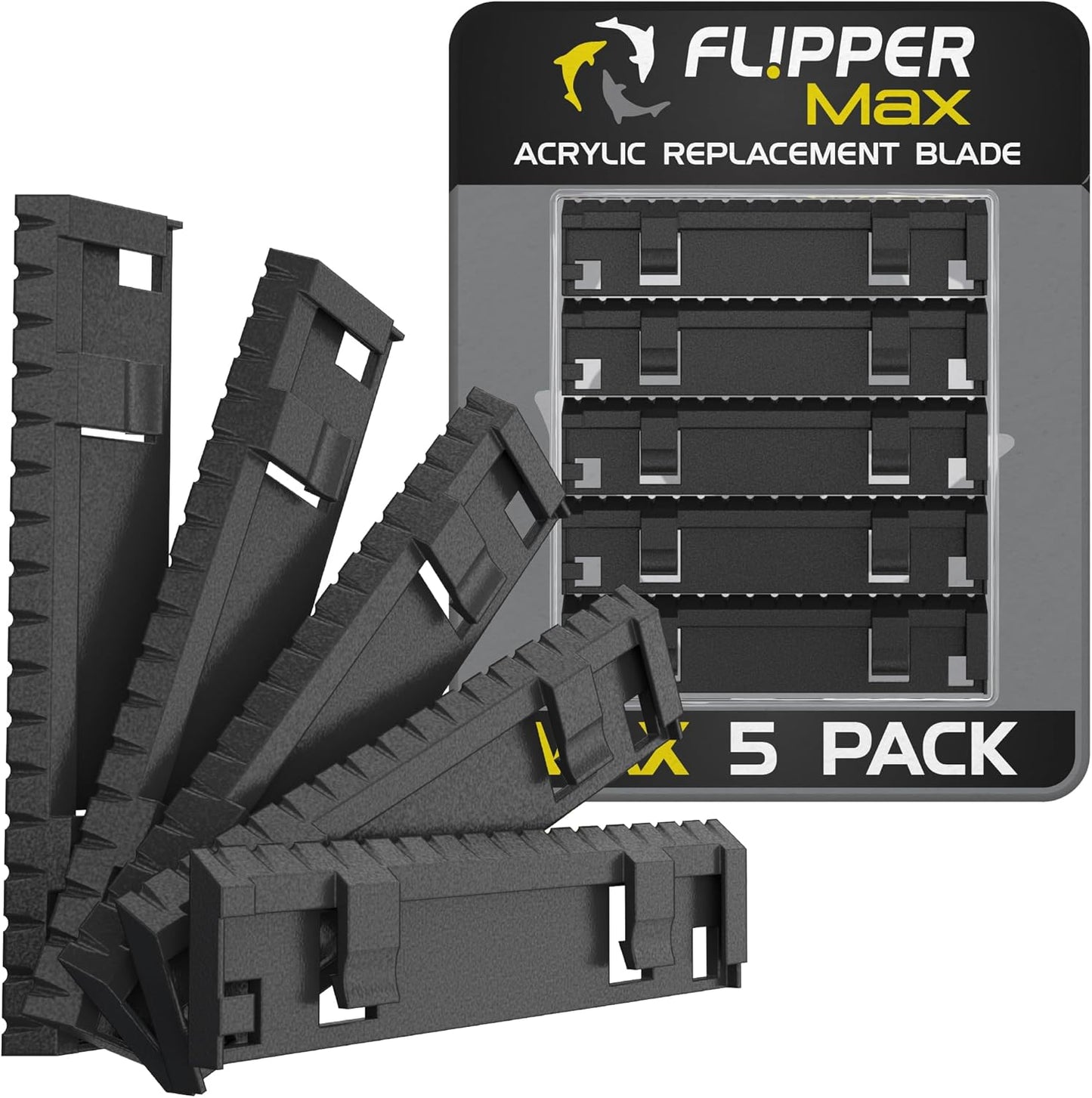 Flipper MAX ABS Replacement Blades Straight Edge 5 Pack - Acrylic Tanks Replacement Blades Flipper Aquarium Products