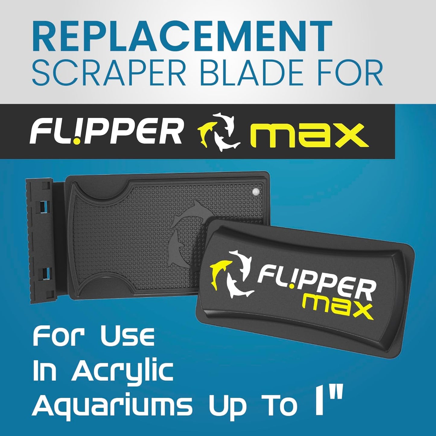 Flipper MAX ABS Replacement Blades Straight Edge 5 Pack - Acrylic Tanks Replacement Blades Flipper Aquarium Products