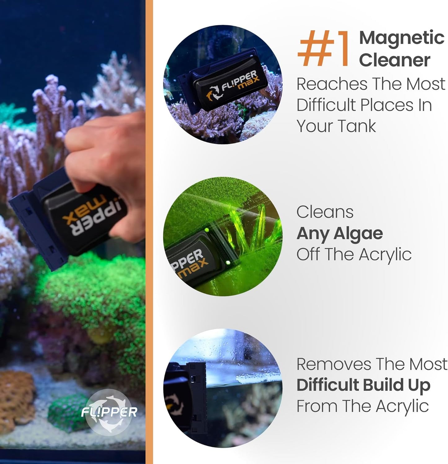 Flipper MAX ABS Replacement Blades Straight Edge 5 Pack - Acrylic Tanks Replacement Blades Flipper Aquarium Products