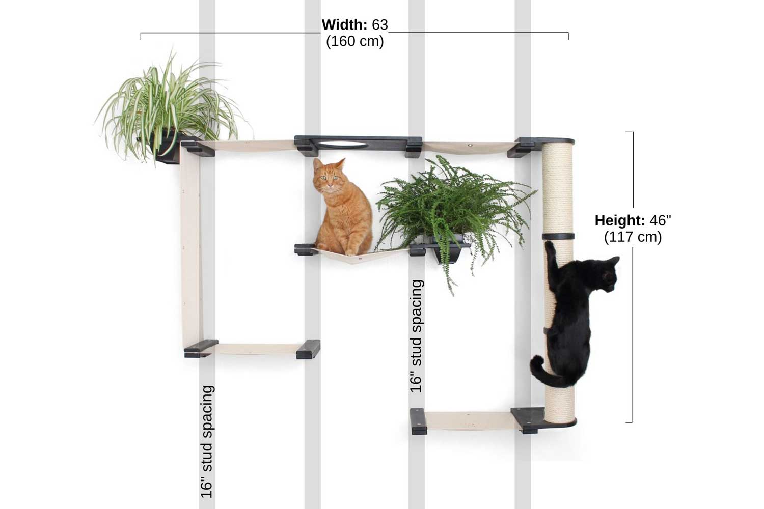 The Gardens - Modern Cat Tree with Plants Cat Condo Catastrophic Creations