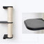 Wall Mounted Cat Climbing Pole - Sisal Onyx Bamboo 2-Tier Leaf Shelf Charcoal Cork Pad Cat Scratcher Catastrophic Creations