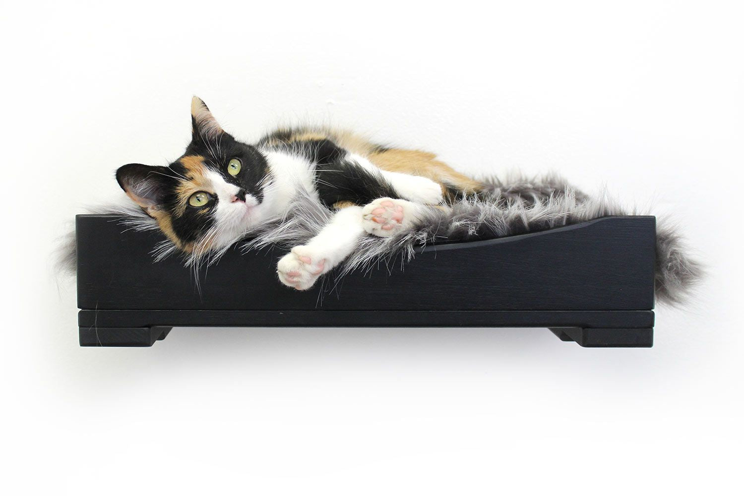 The Cat Nest Bed Onyx Bamboo Gray Plush 18" Solid Shelf Cat shelves/bed Catastrophic Creations