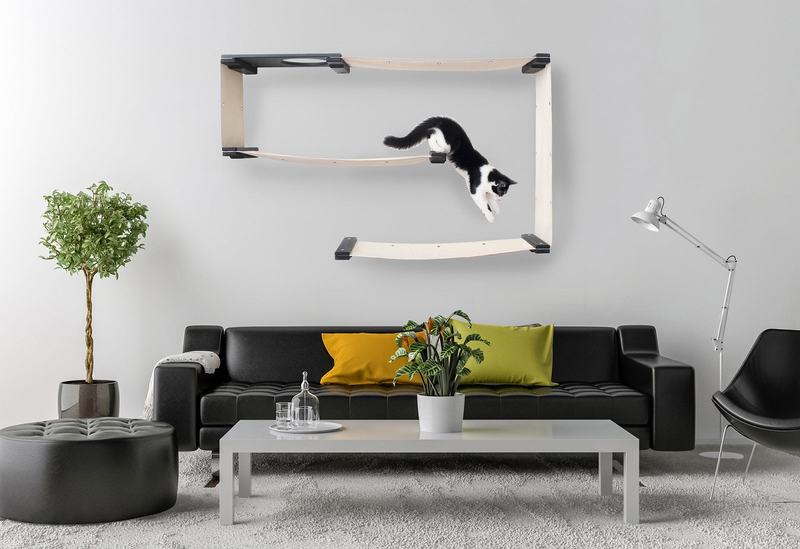 Cat Maze Wall - 3 Tier Cat Tree Cat Condo Catastrophic Creations