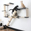 The Crossroads - Cat Wall Scratcher - Tree with Ramp Onyx Bamboo Natural Canvas 16" Cat Condo Catastrophic Creations