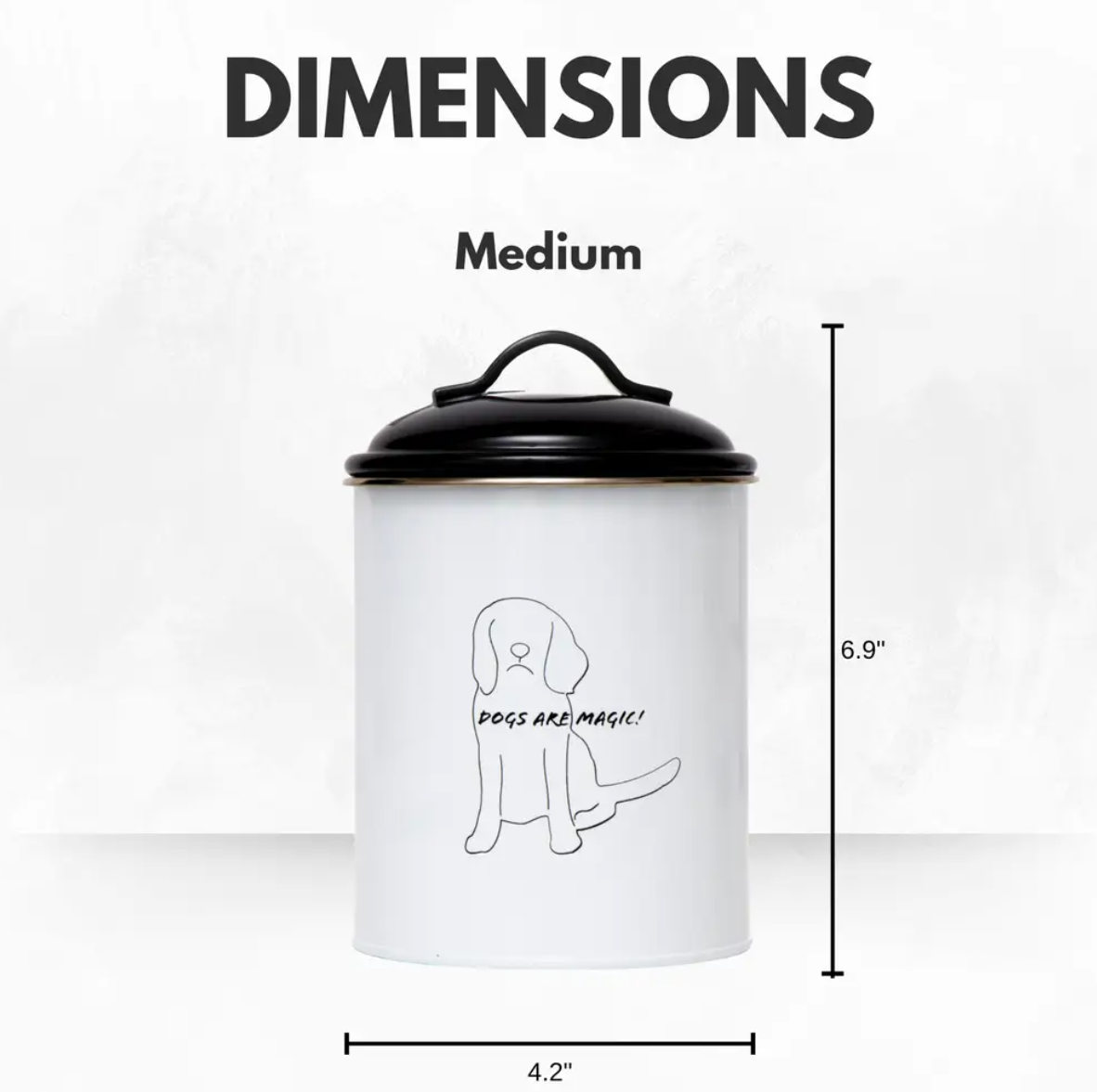 Country Living Set of 3 Pet Treat Storage Canisters – Black & White Containers American Pet Supplies