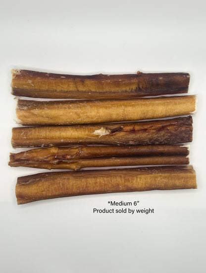 Bully Sticks 6" - MEDIUM | Very Low Odor | Pack of 5 | Grass-fed/Free-range